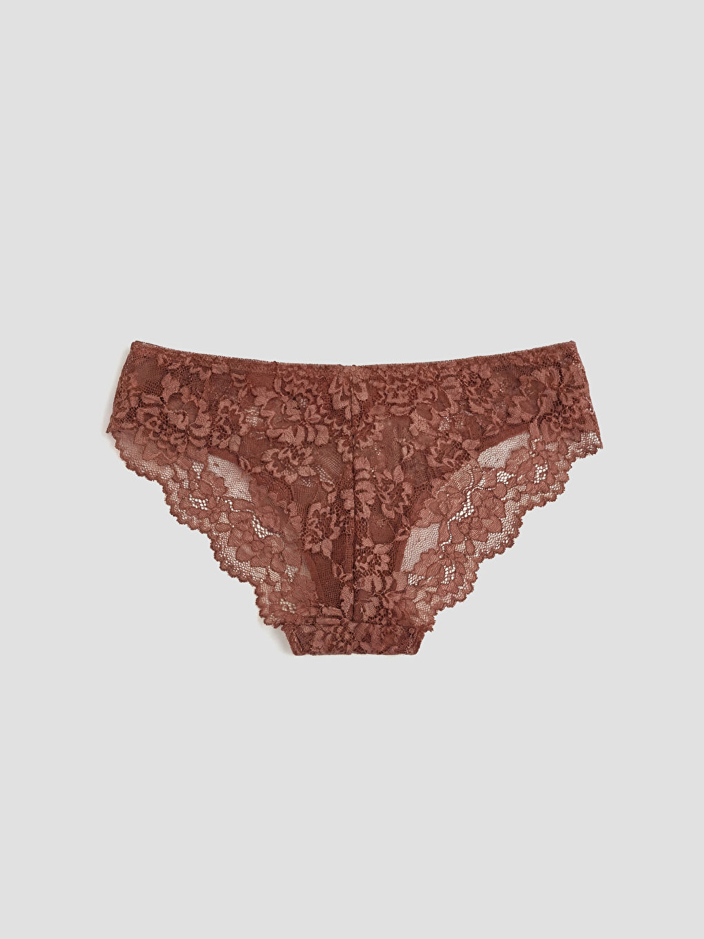 Kahverengi Dantelli Bikini Külot-1
