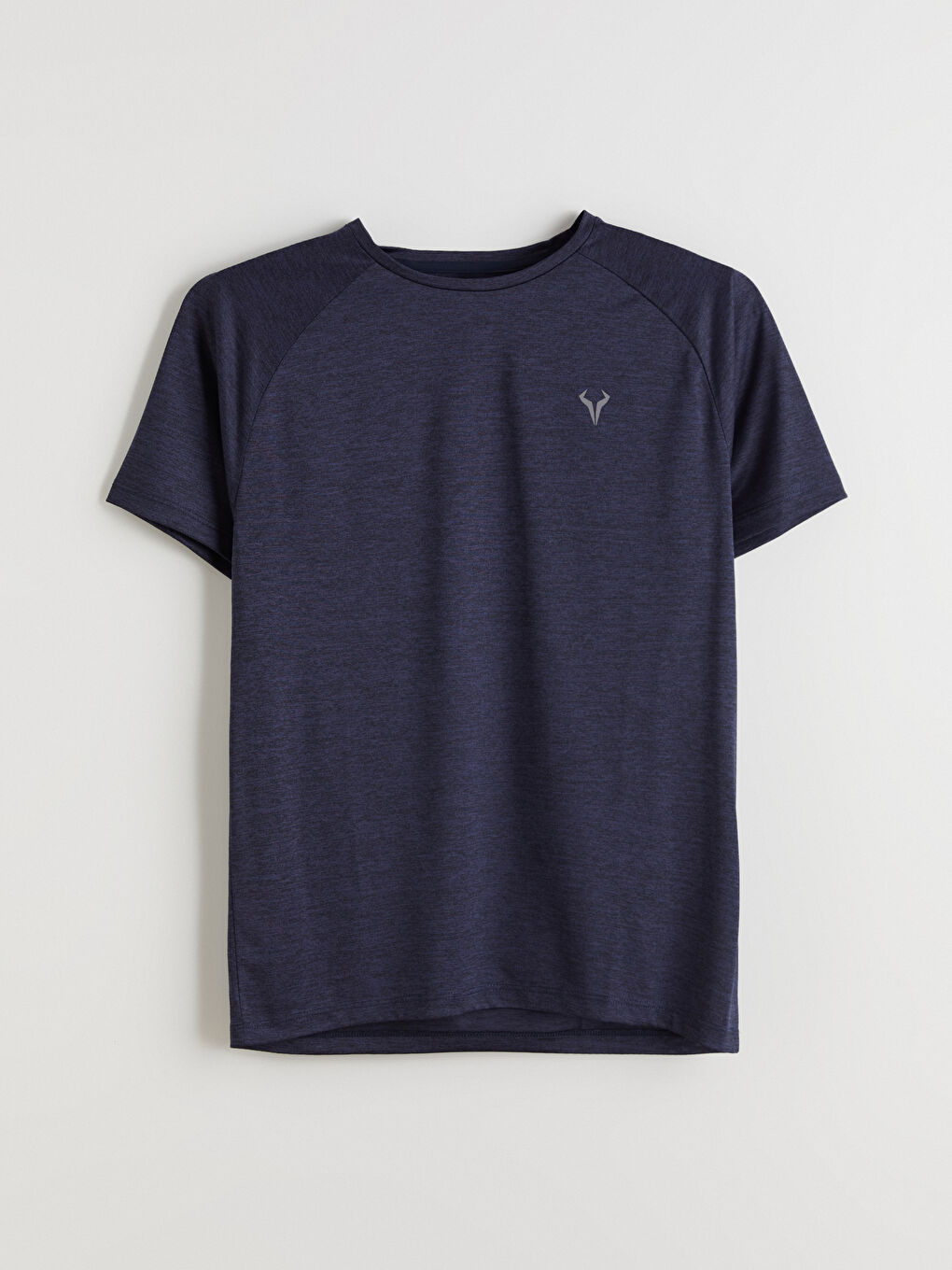 Lacivert Bisiklet Yaka Erkek Spor Tişört-4