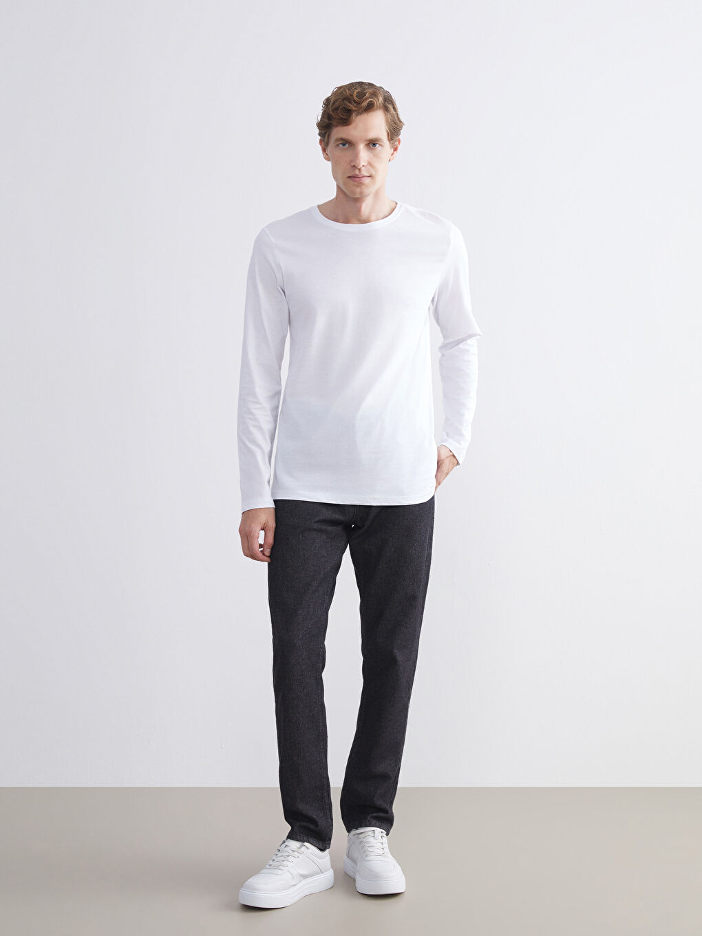 LCW ECO Crew Neck Long Sleeve Men's Vest -W5I668Z8-J5E