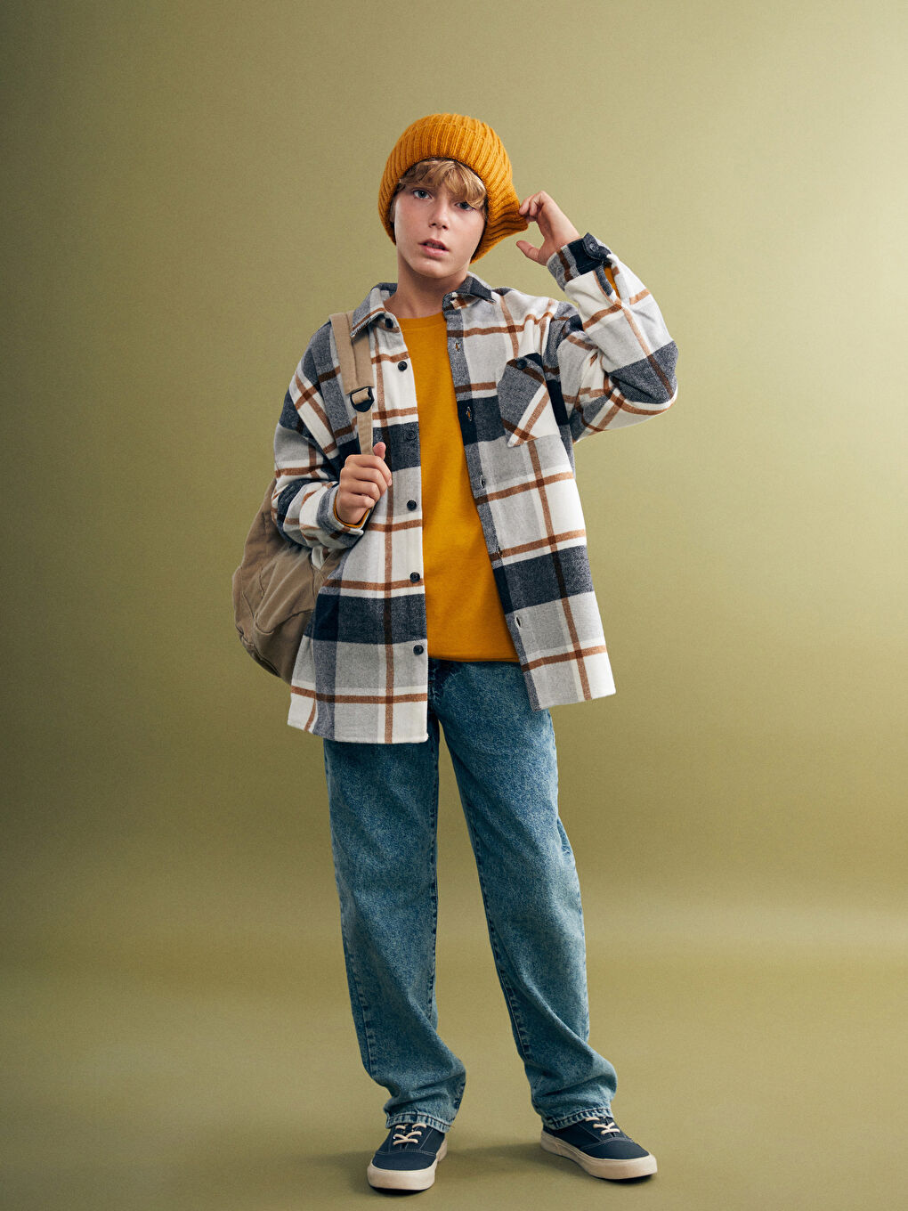 Long Sleeve Plaid Boys' Shirt-1