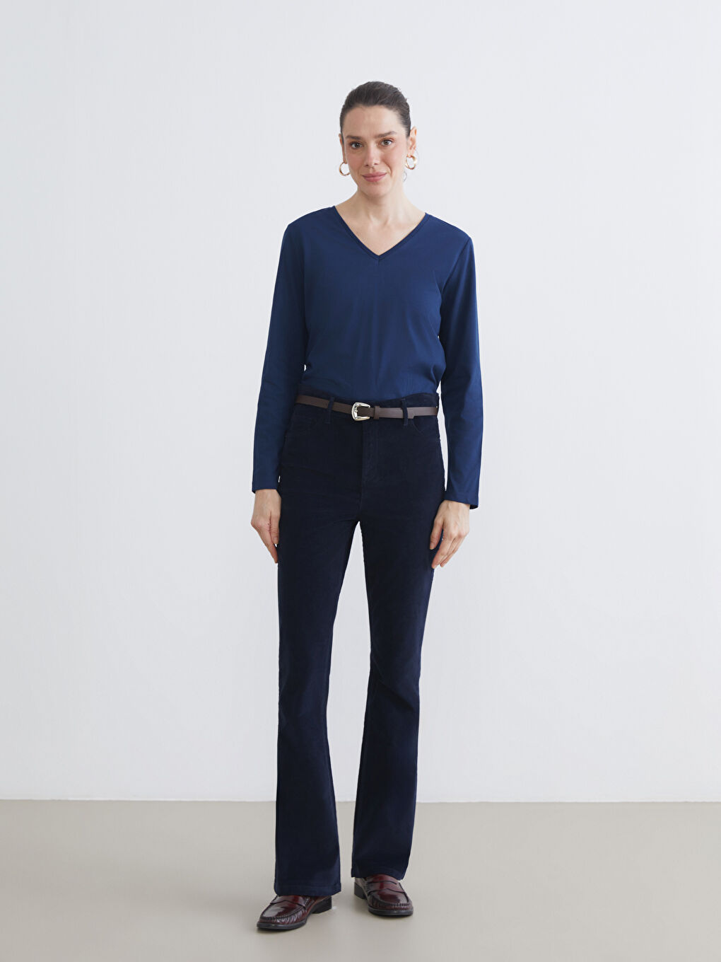 Slim Fit Velvet Women's Trousers