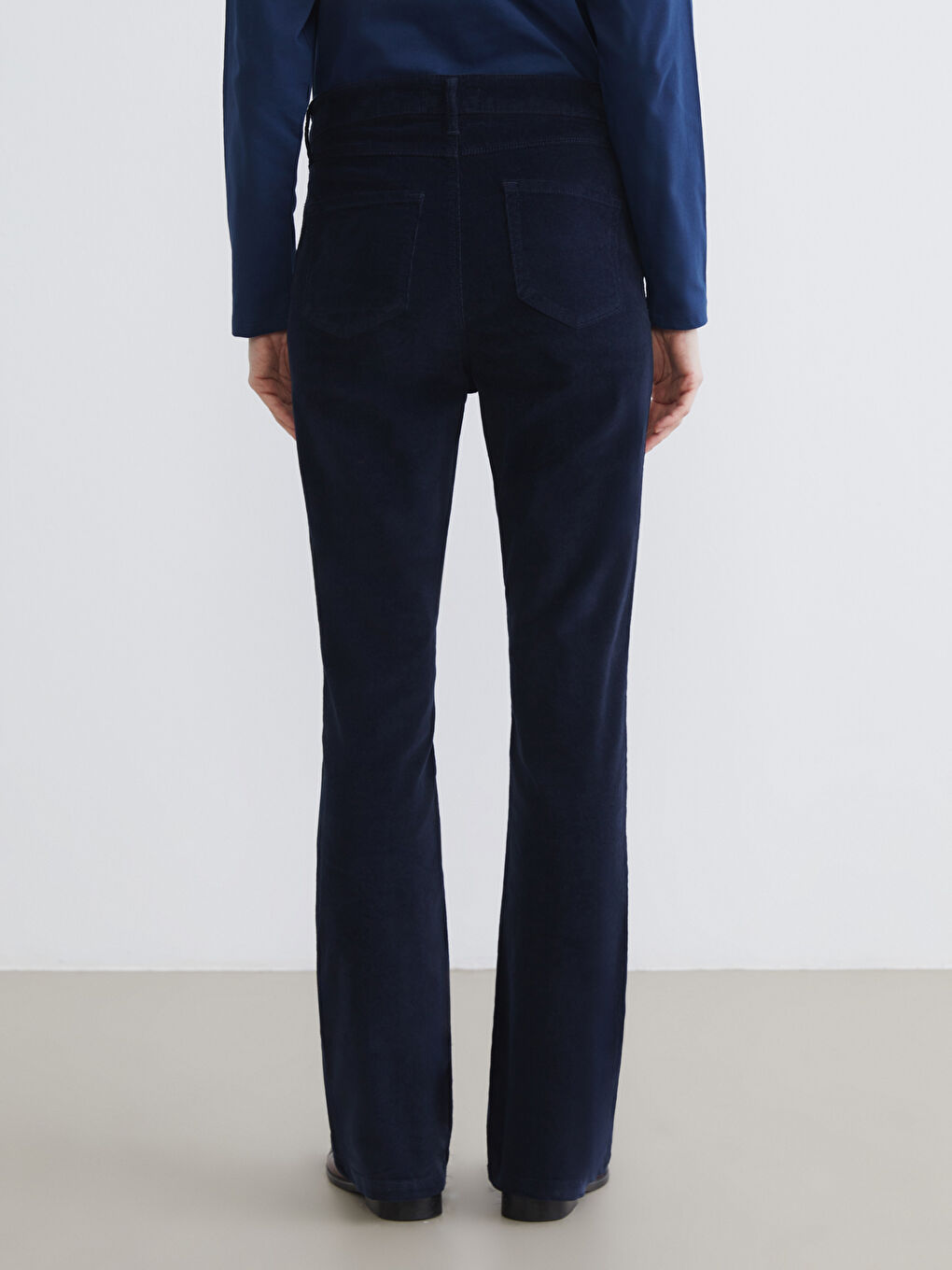 Slim Fit Velvet Women's Trousers-3