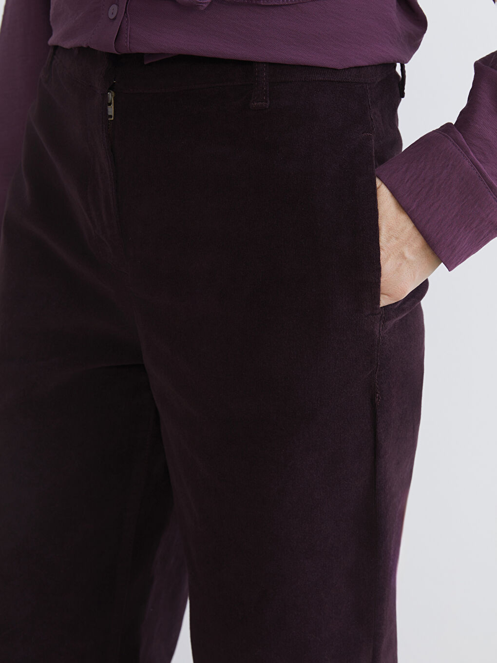 Standard Fit Corduroy Women's Trousers-2