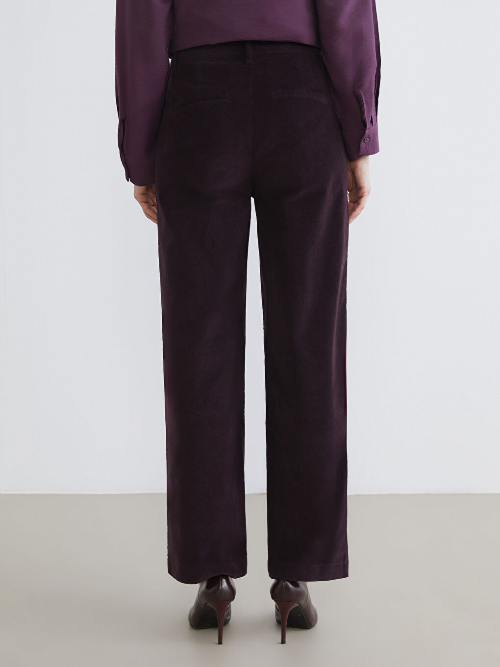 Standard Fit Corduroy Women's Trousers-3