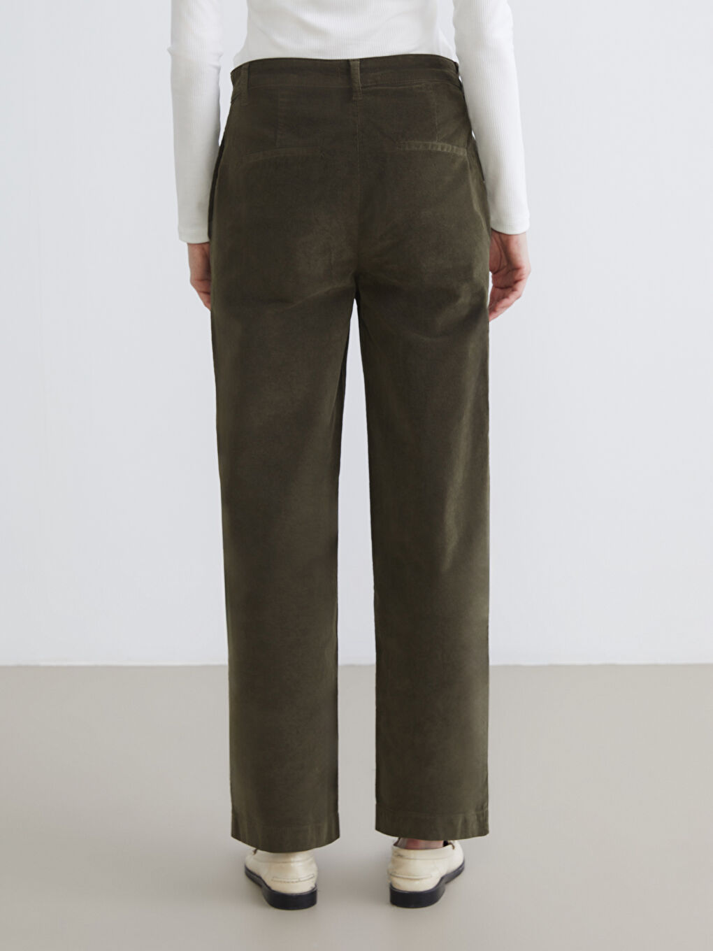 Standard Fit Corduroy Women's Trousers-3