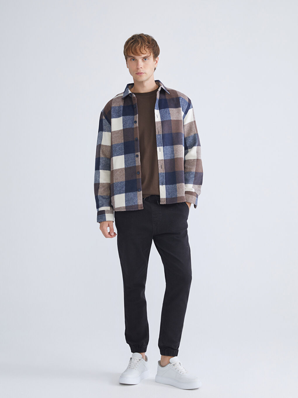 Regular Fit Long Sleeve Plaid Men's Flannel Shirt-1