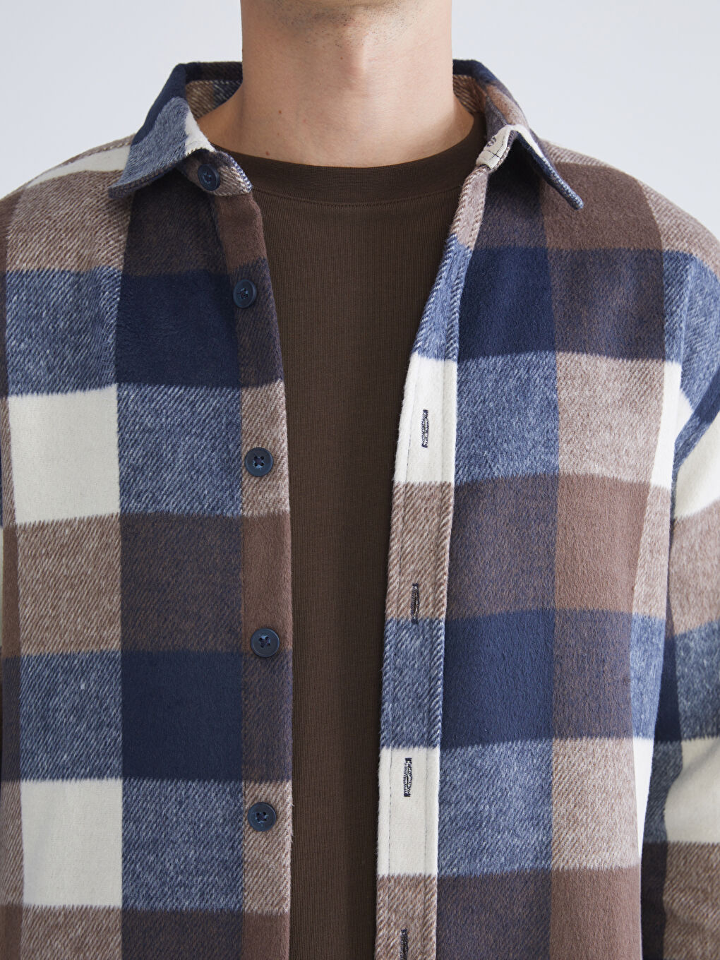Regular Fit Long Sleeve Plaid Men's Flannel Shirt-2