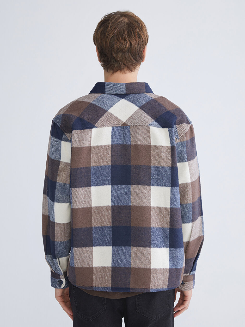 Regular Fit Long Sleeve Plaid Men's Flannel Shirt-3