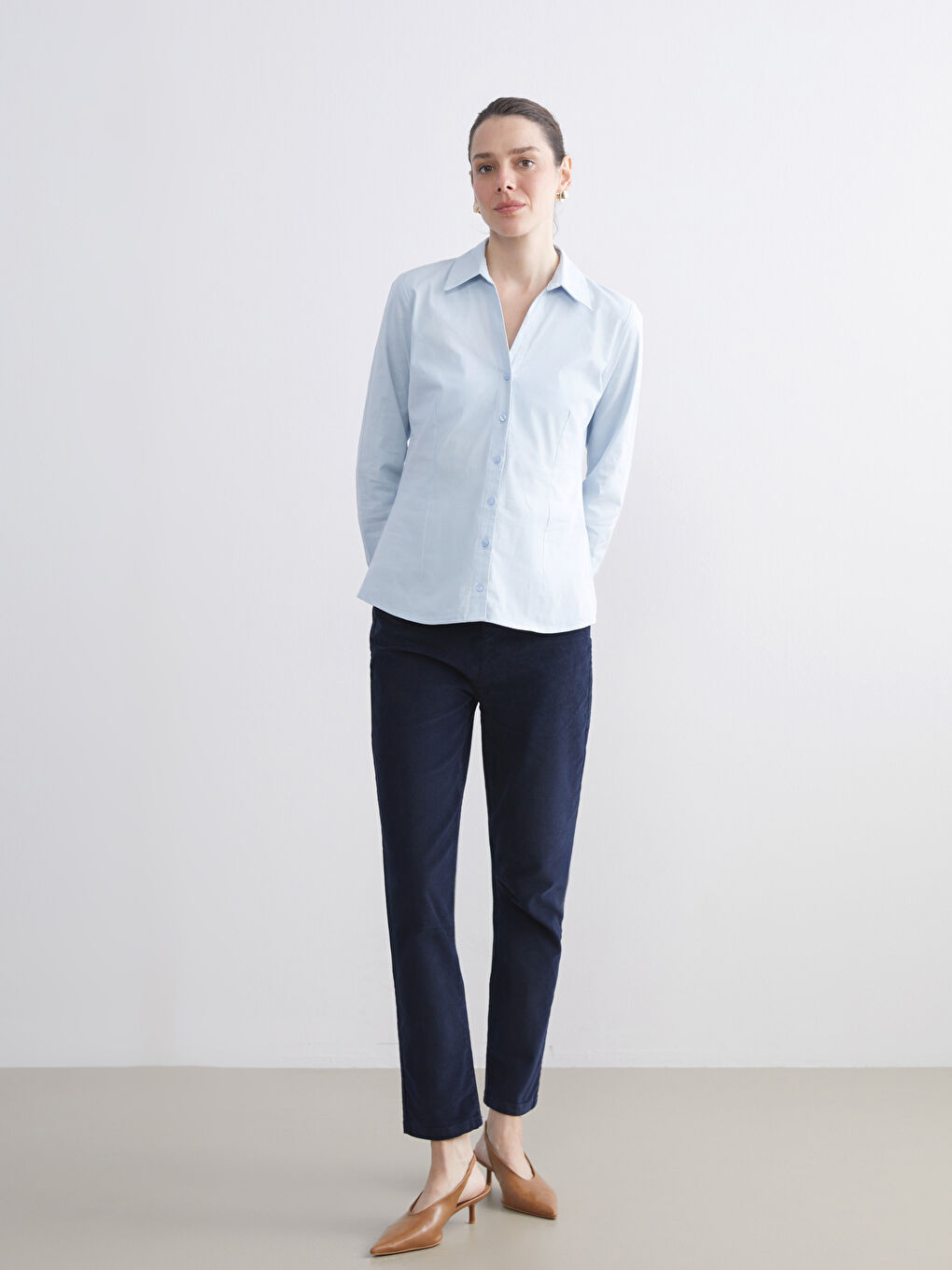 Slim Fit Velvet Women's Trousers