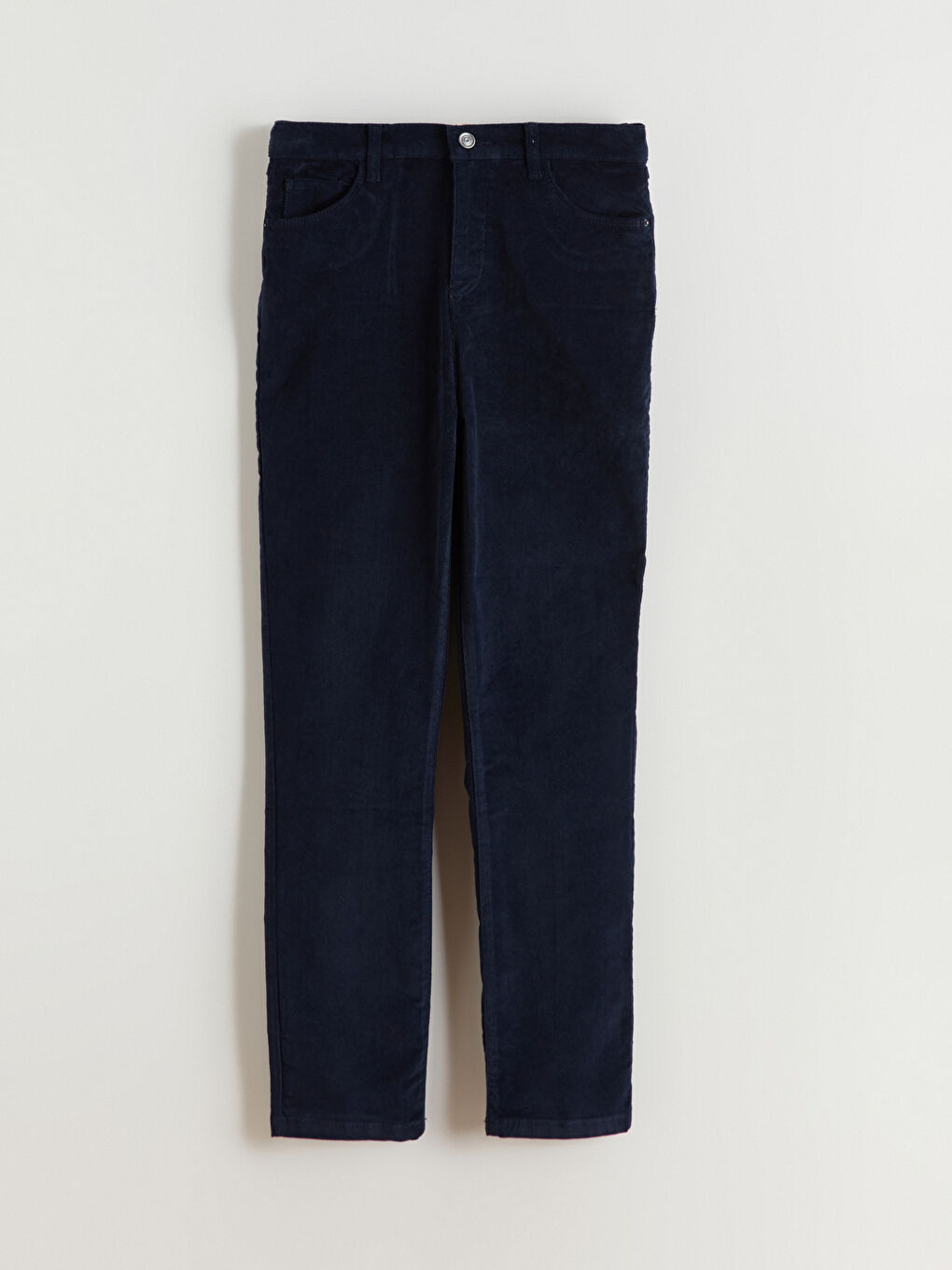 Slim Fit Velvet Women's Trousers-4