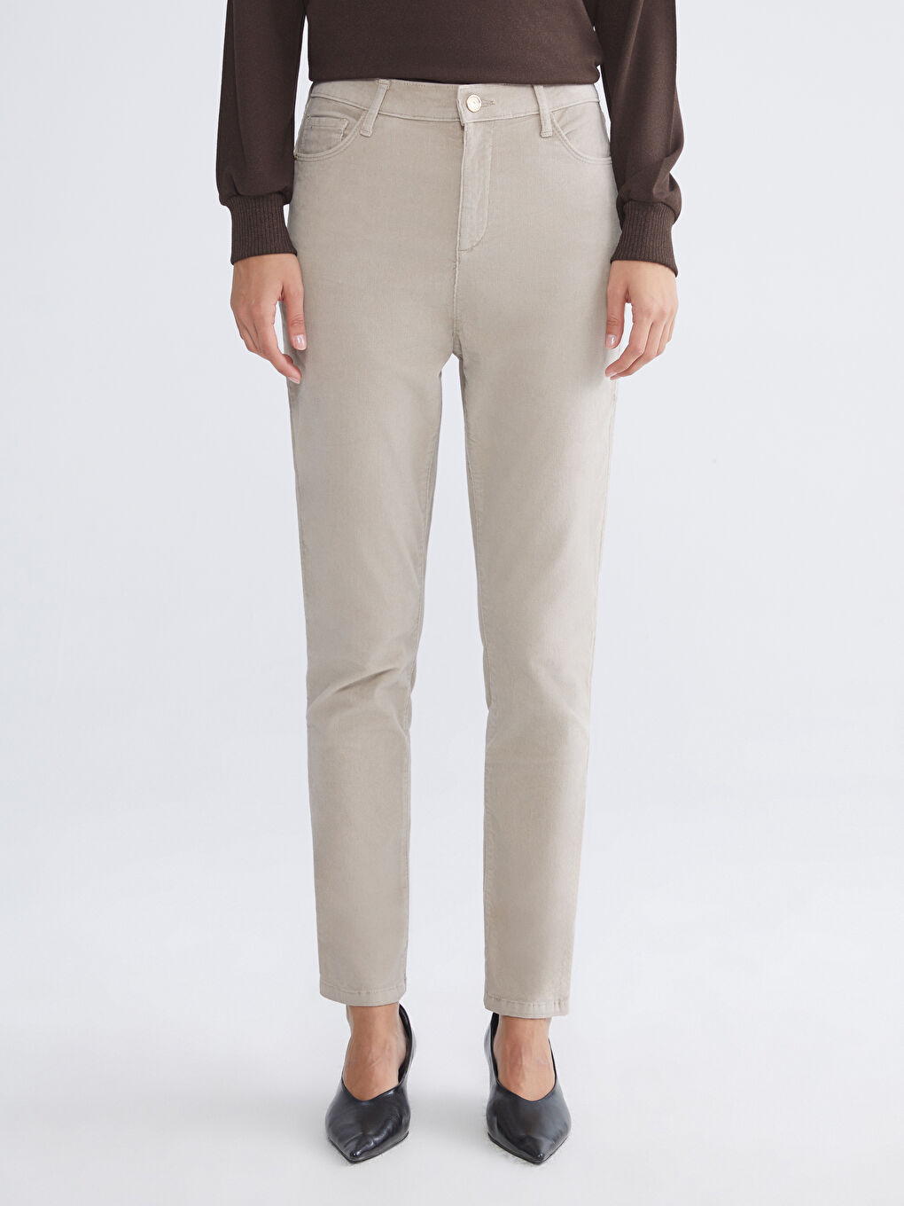 Әйелдерге арналған тар пішім барқыт шалбар-1