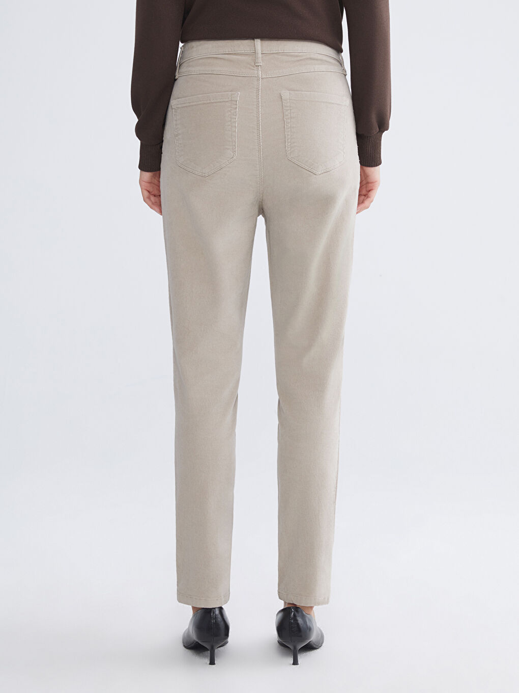 Әйелдерге арналған тар пішім барқыт шалбар-3