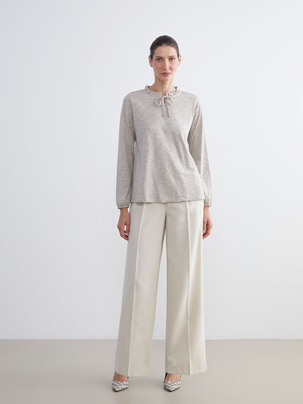 LCW Grace BEŽ Bluza Žena -W5I699Z8-D2Y