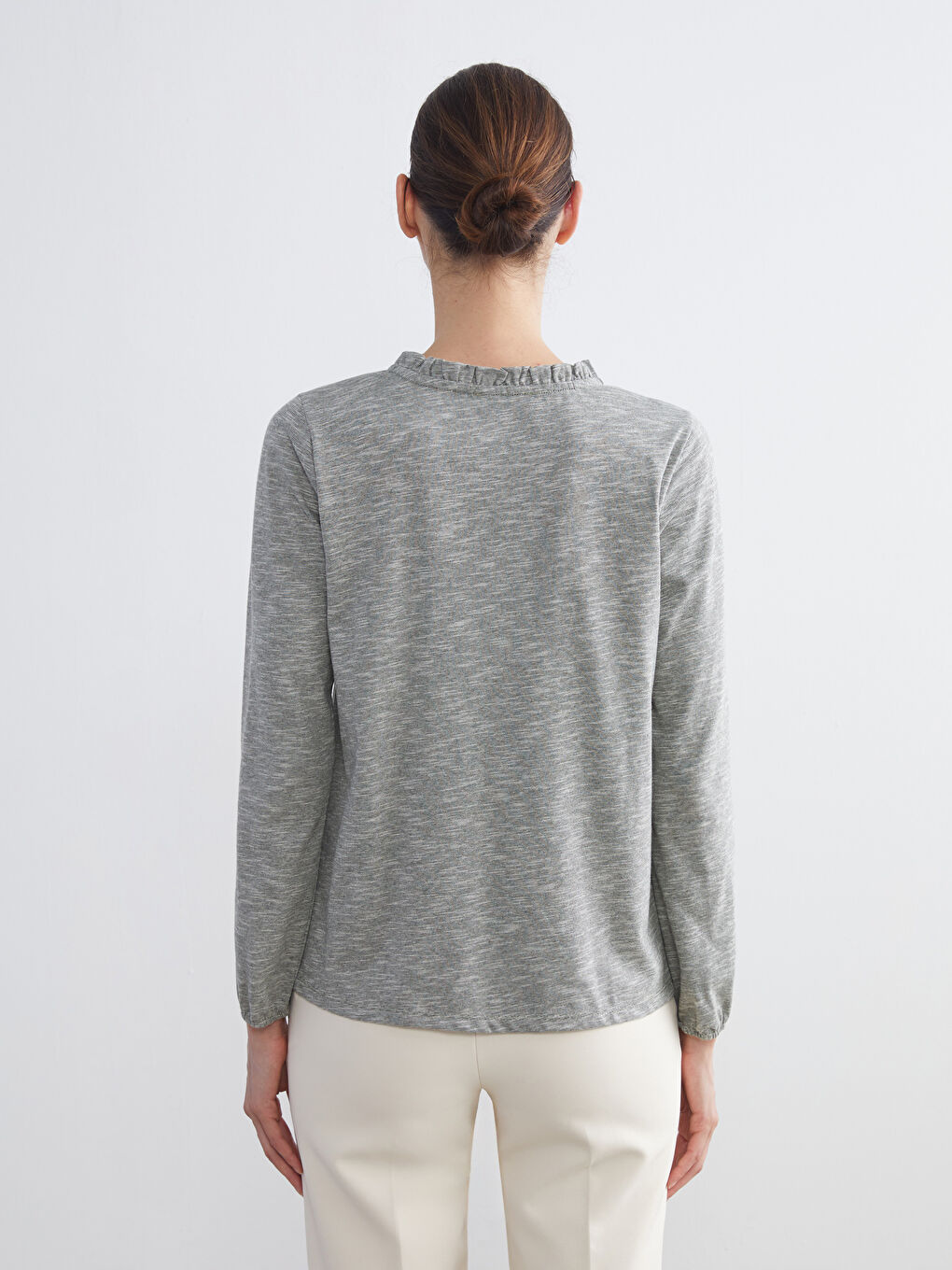 LCW Grace Bluza Sa Karnerima i Kragnom na Vezivanje -W5I699Z8-LA4