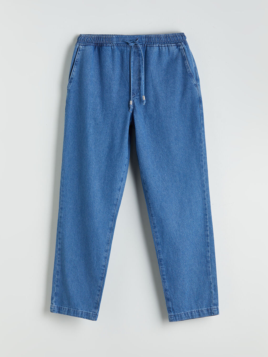 İndigo Beli Lastikli Carrot Fit Kadın Jean Pantolon-4