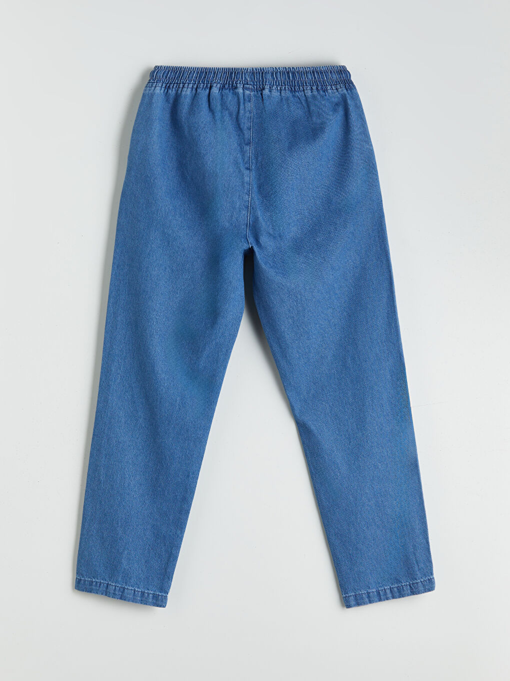 İndigo Beli Lastikli Carrot Fit Kadın Jean Pantolon-5