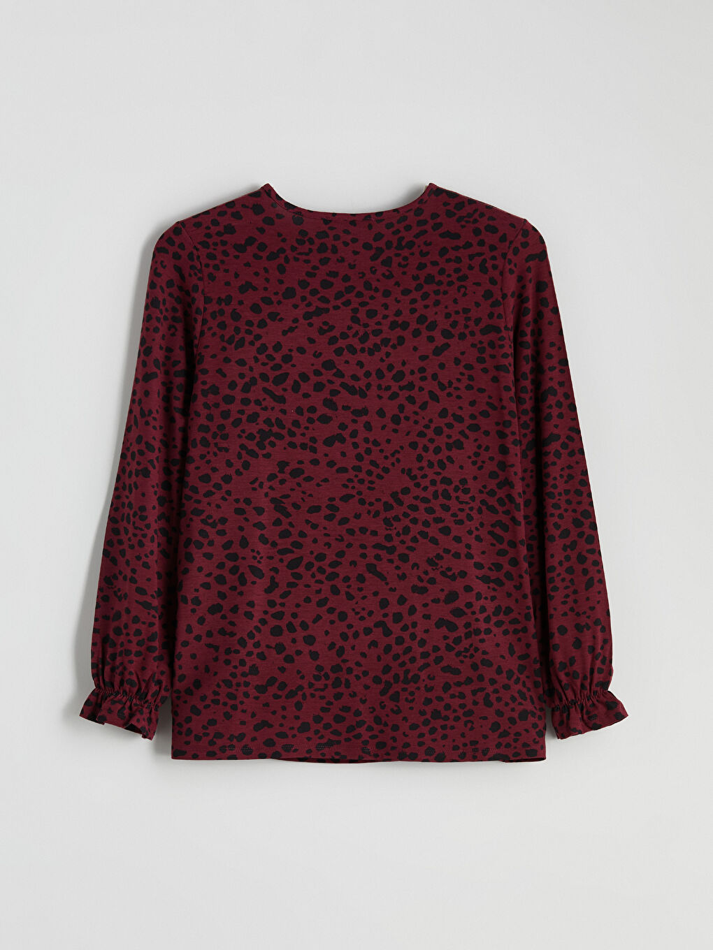 Plus Size Crew Neck Patterned Blouse-9