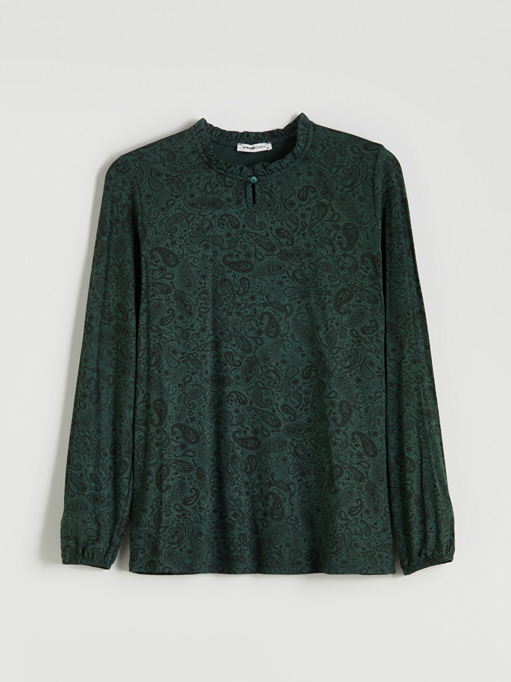 Crew Neck Patterned Blouse-6
