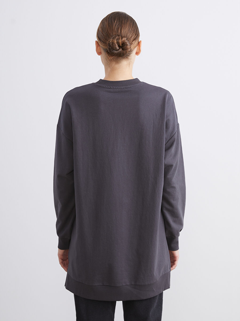 Crew Neck Printed Women's Sweatshirt Tunic-4