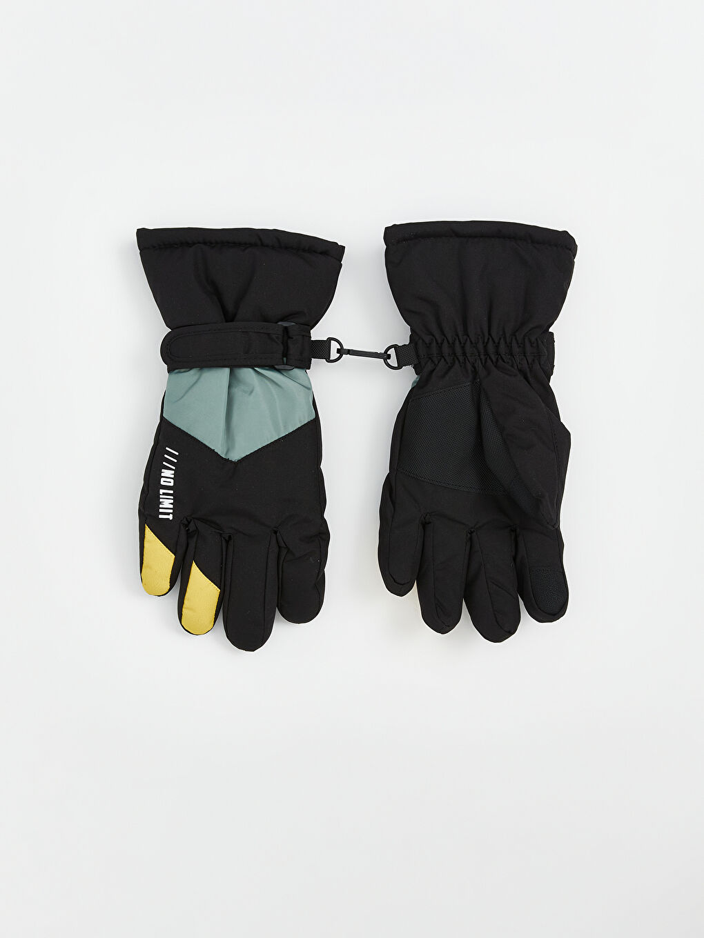 Siyah Kilit Detaylı Erkek Çocuk Kar Eldiveni