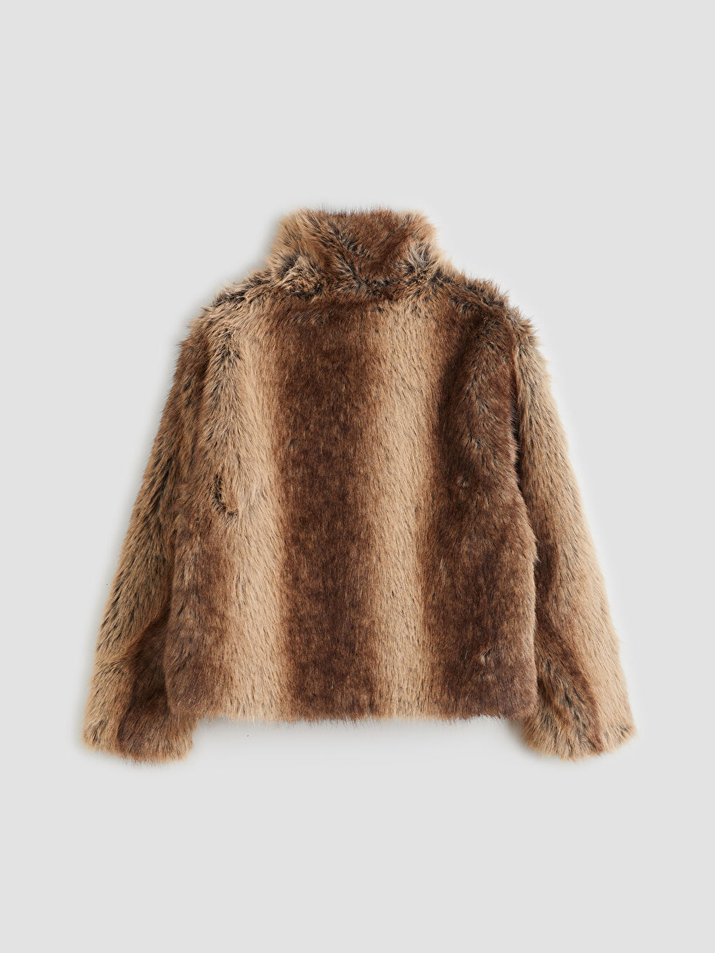 Bej Dik Yaka Kadın Kürk Mont-7