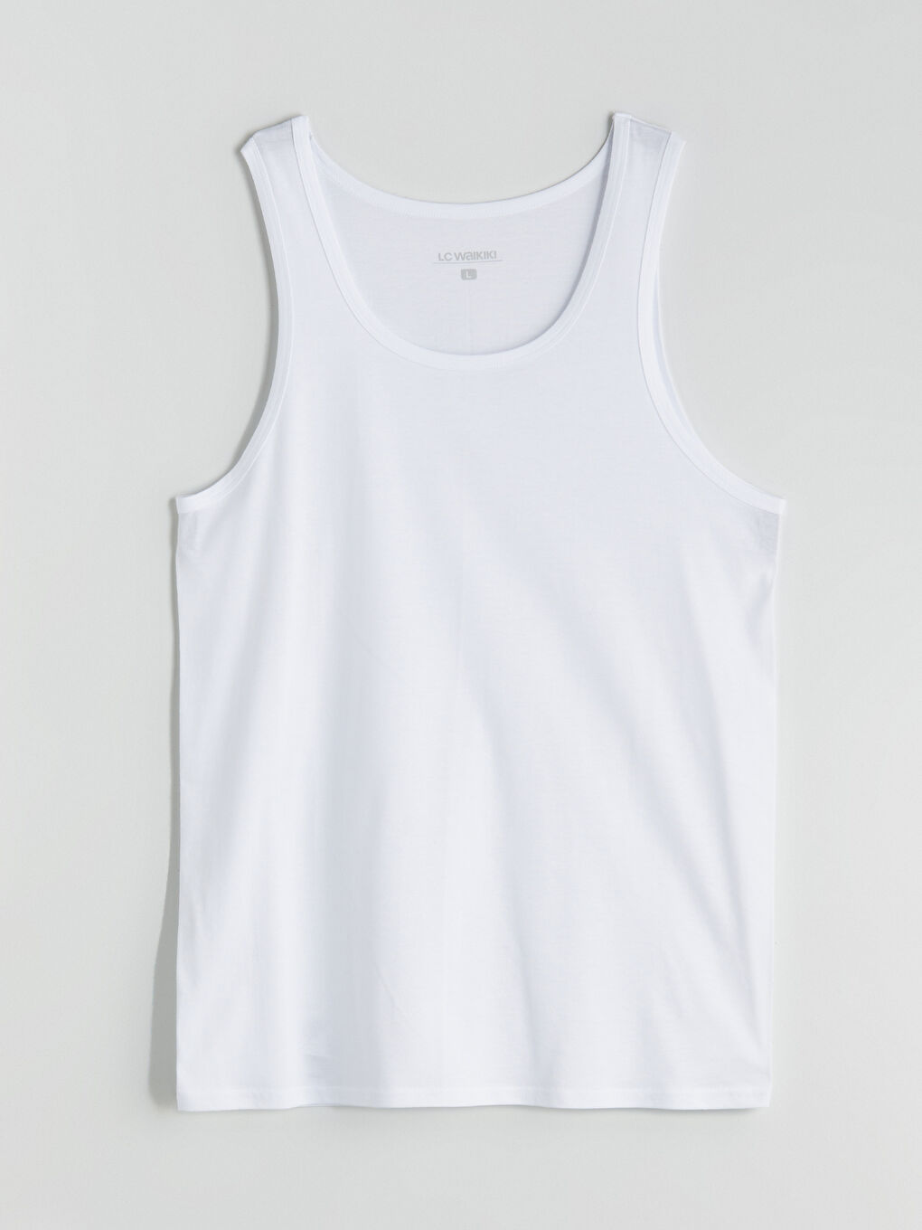 Beyaz U Yaka Penye Erkek Atlet 2'li-7