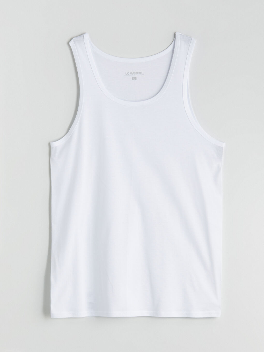 Beyaz U Yaka Penye Erkek Atlet 2'li-10