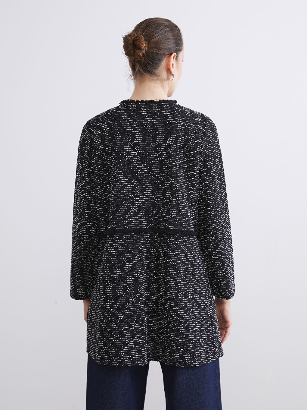 Crew Neck Patterned Women's Cardigan-4