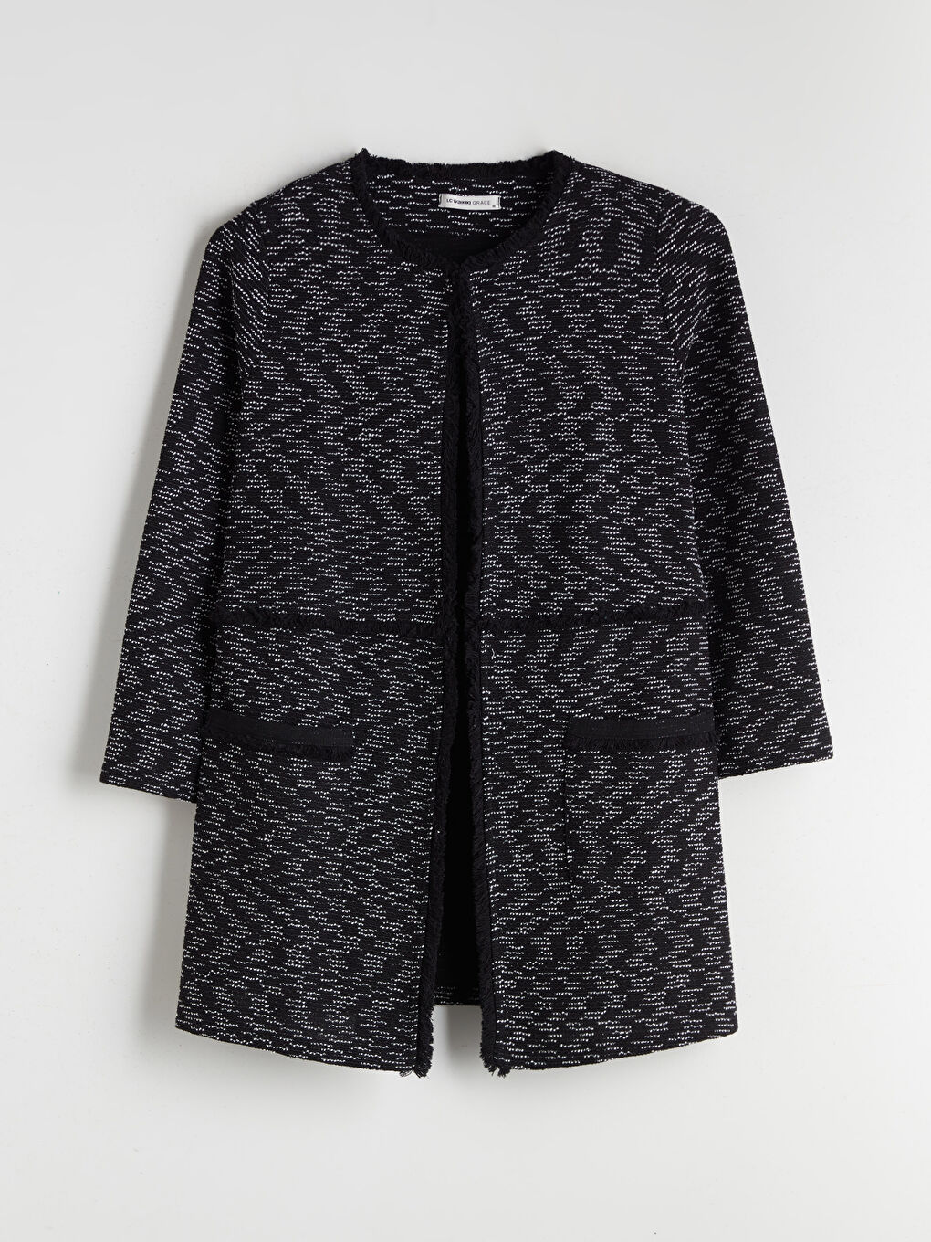 Crew Neck Patterned Women's Cardigan-5