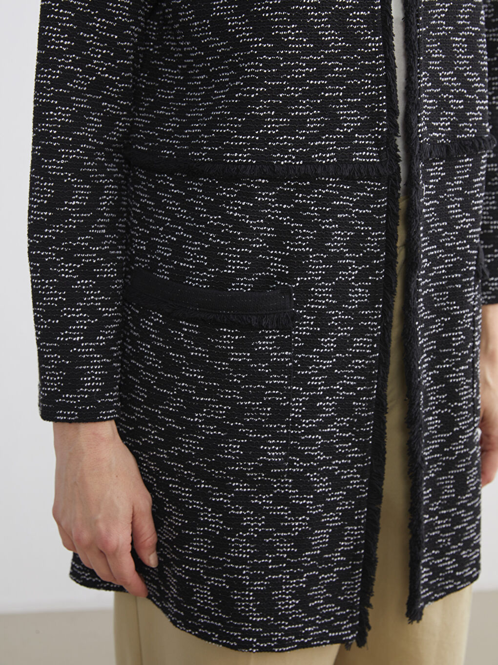 Crew Neck Patterned Women's Cardigan-3