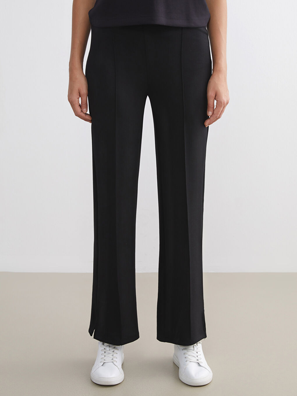 Siyah Dar Fit Kadın Pantolon-1