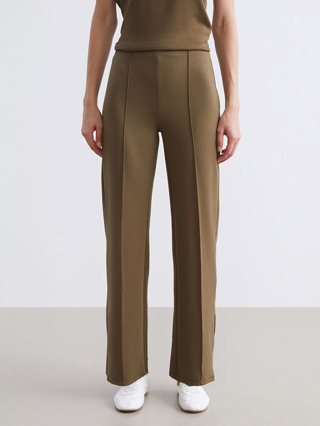 Haki Dar Fit Kadın Pantolon-1