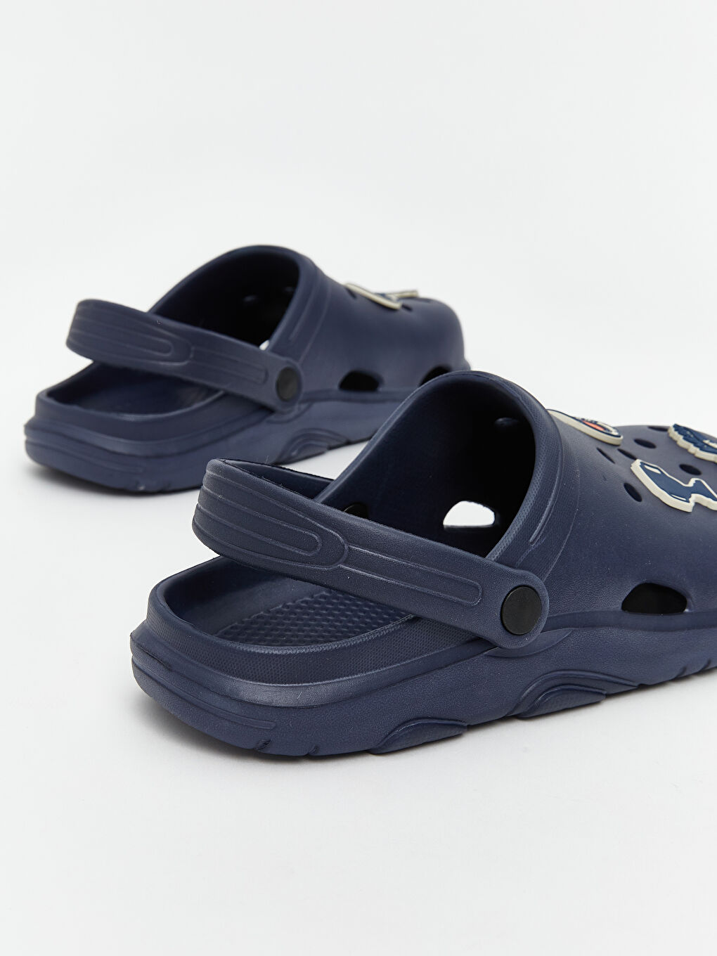 Lacivert Baskılı Erkek Plaj Sandaleti-4
