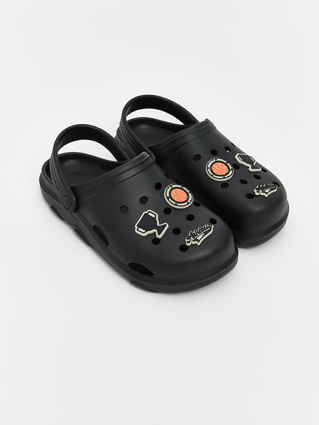 Siyah Baskılı Erkek Plaj Sandaleti