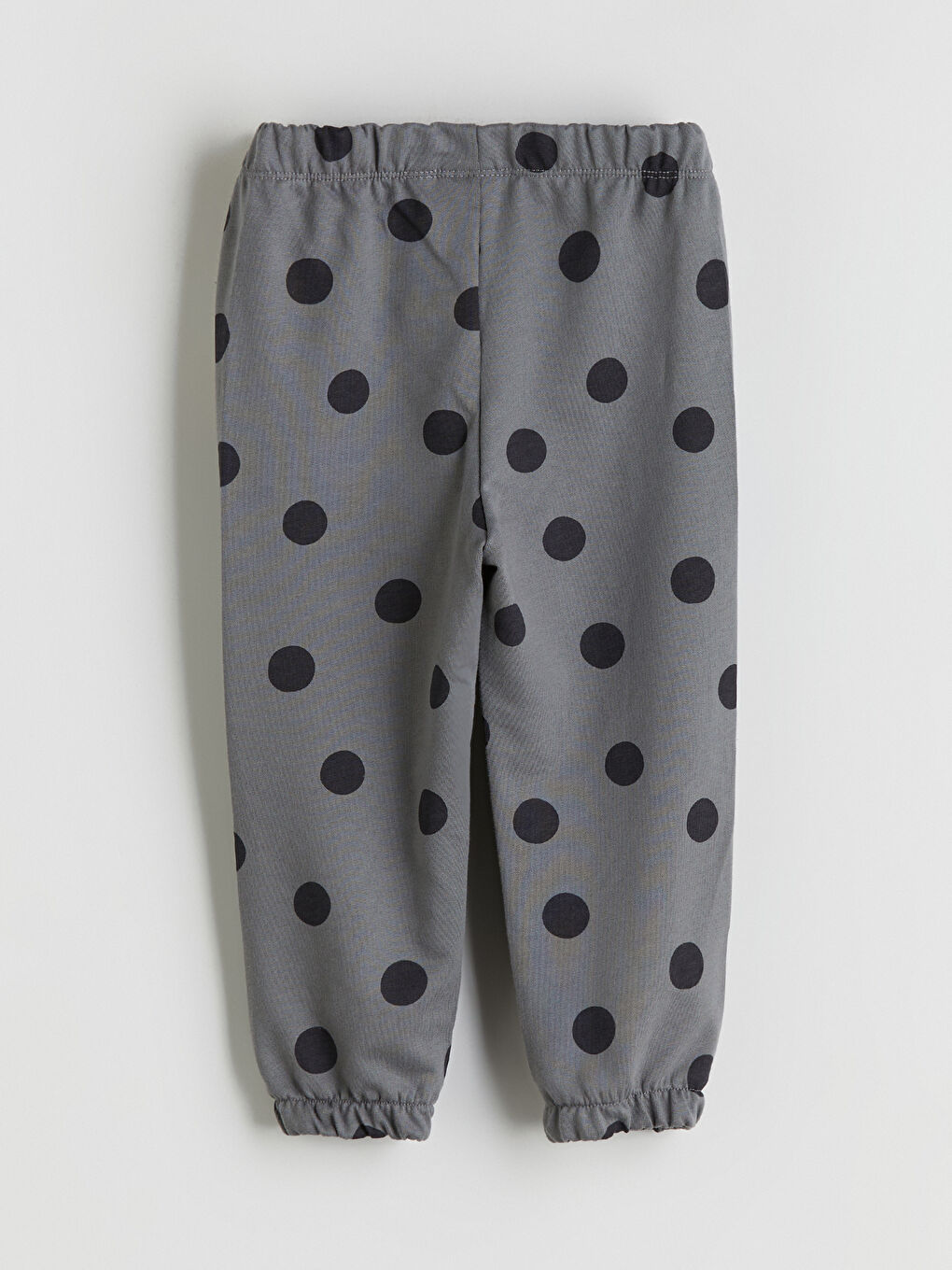 Antrasit Beli Lastikli Puantiyeli Kız Çocuk Eşofman Altı