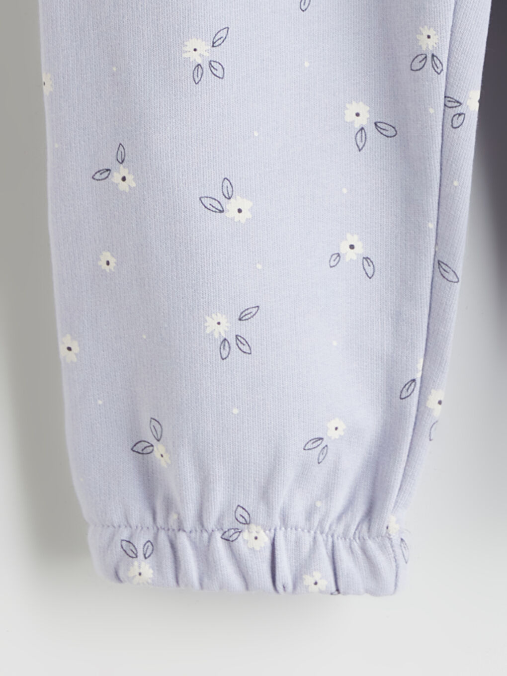 Lila Beli Lastikli Desenli Kız Çocuk Eşofman Altı-1