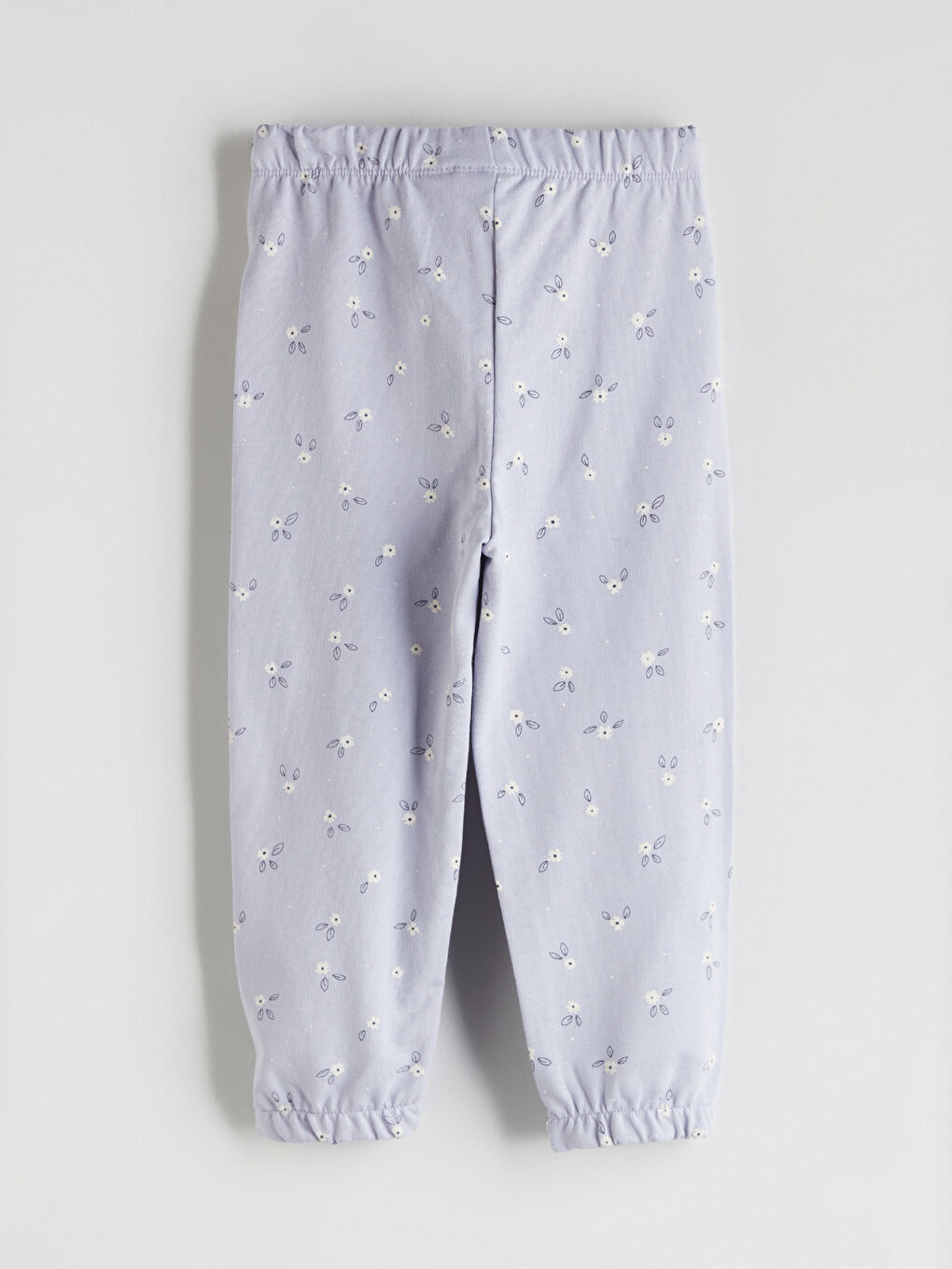 Lila Beli Lastikli Desenli Kız Çocuk Eşofman Altı-2