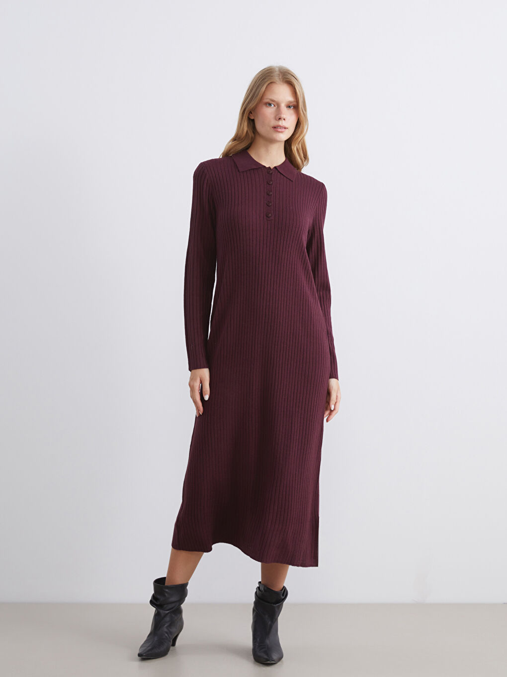Polo Neck Knitwear Dress