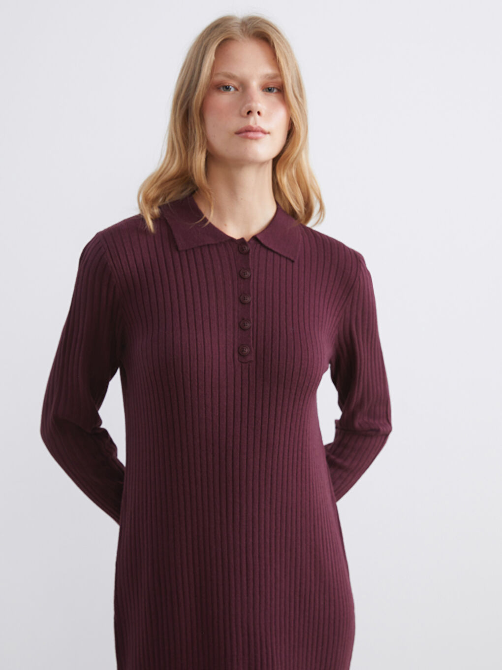 Polo Neck Knitwear Dress-1