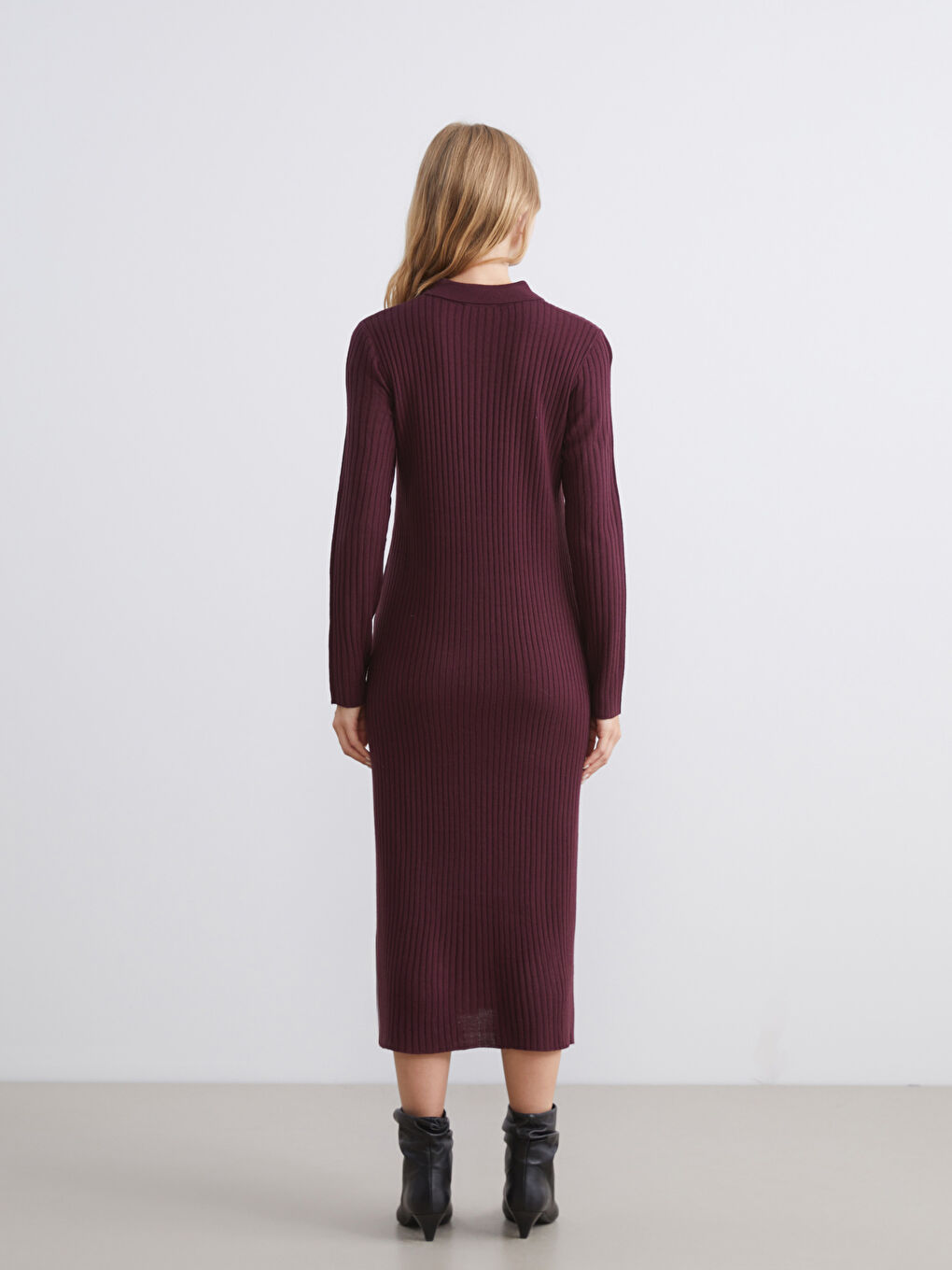 Polo Neck Knitwear Dress-3