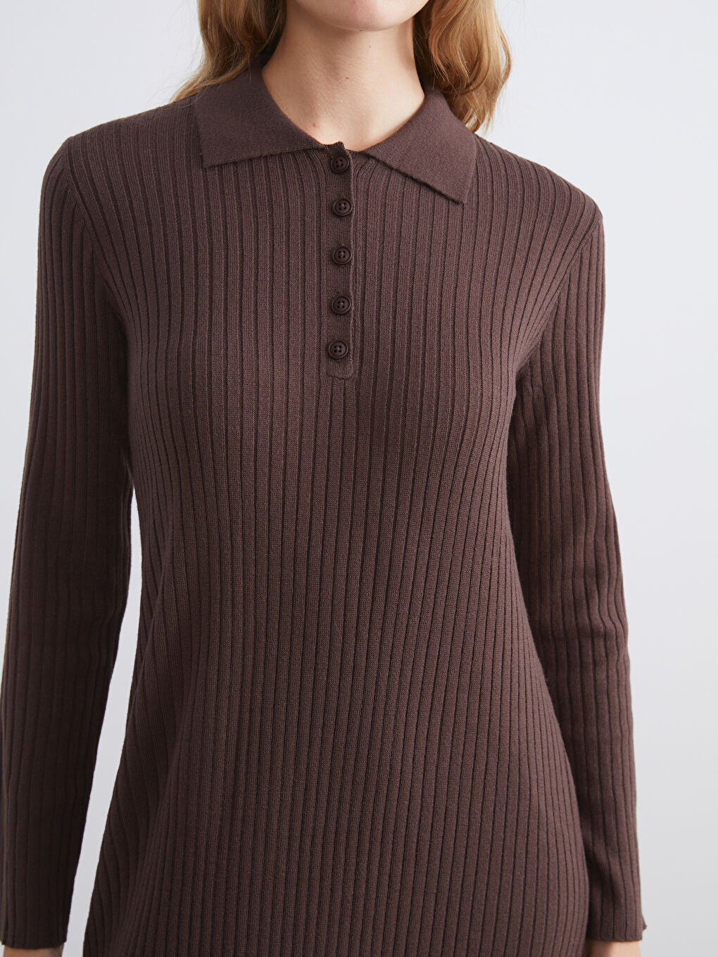 Polo Neck Knitwear Dress-2