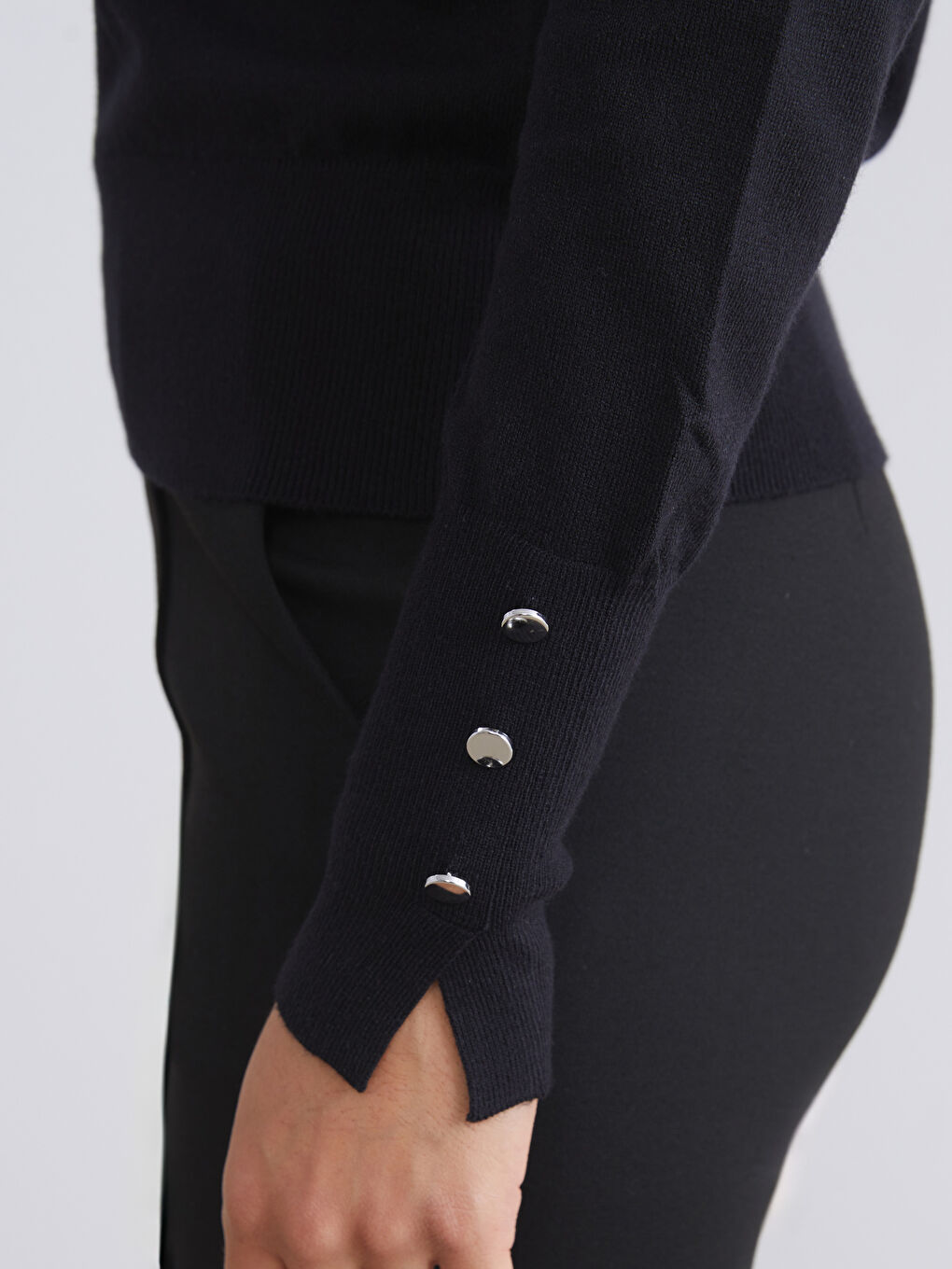 Әйелдерге арналған биік жағалы трикотаж жемпір-2