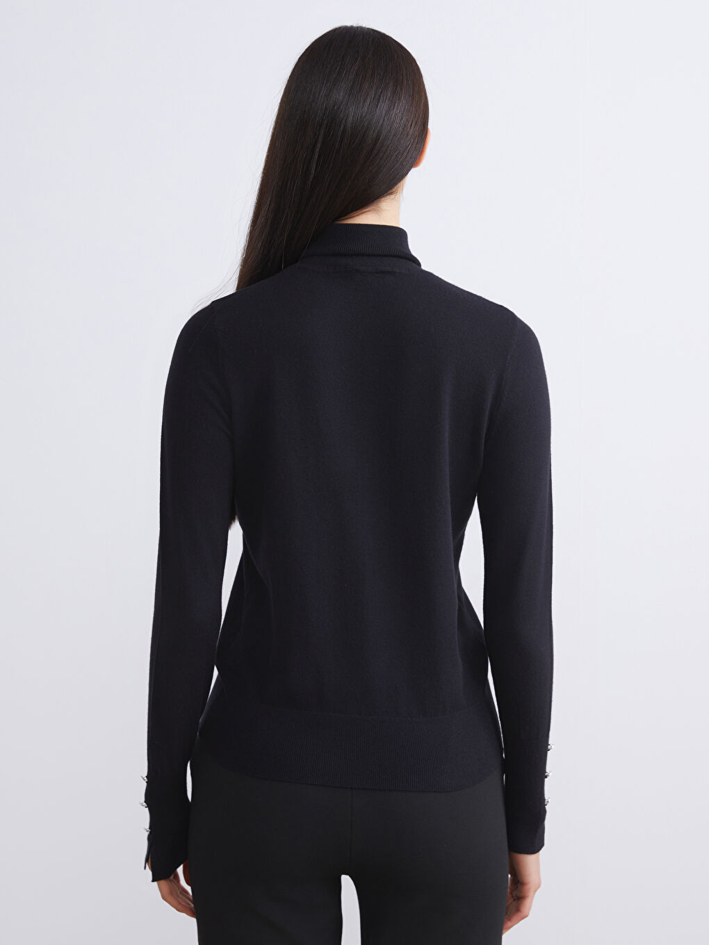 Әйелдерге арналған биік жағалы трикотаж жемпір-3