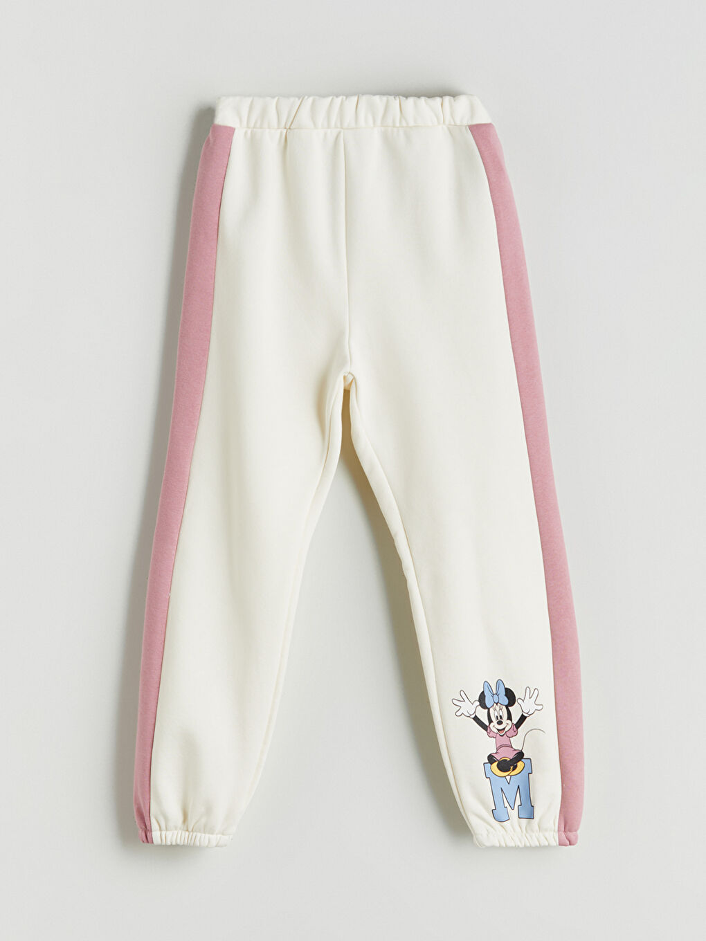 Ekru Minnie Mouse Baskılı Kız Çocuk Jogger Eşofman Altı