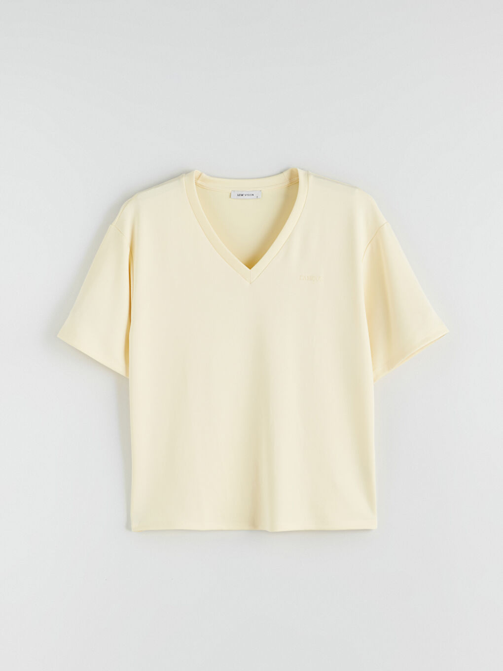 V Neck Embroidered Oversize Women's T-Shirt-4