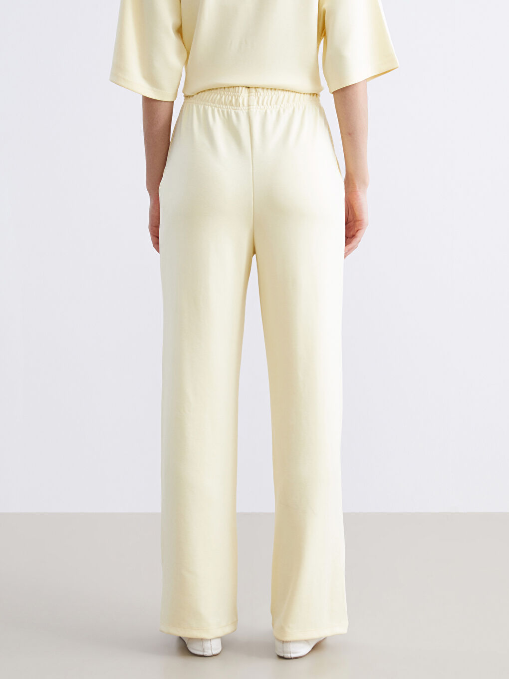 Sarı Beli Lastikli Kadın Eşofman Altı-3