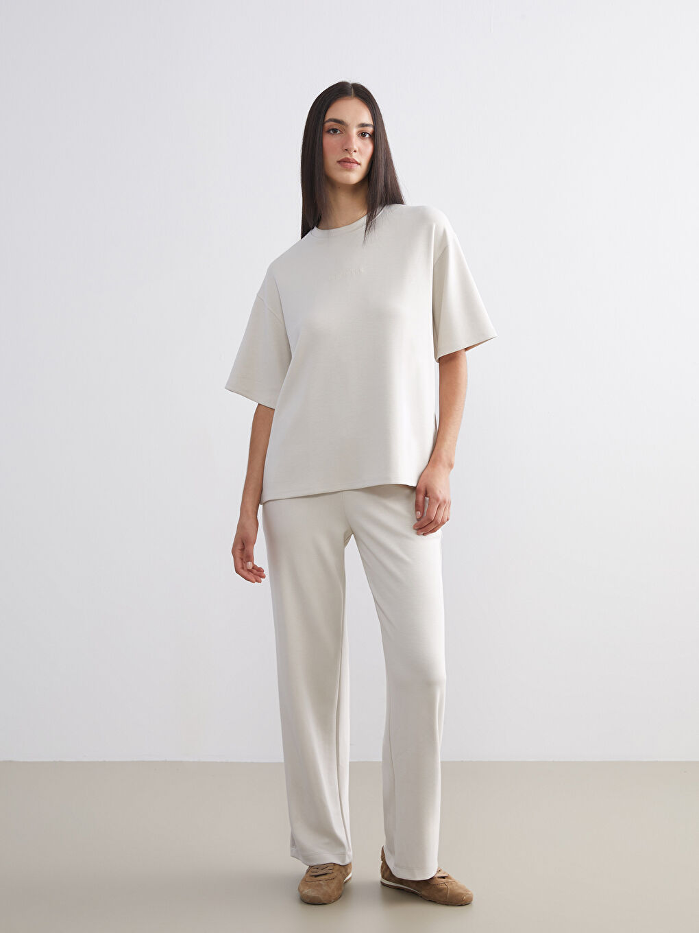 Gri Beli Lastikli Kadın Eşofman Altı