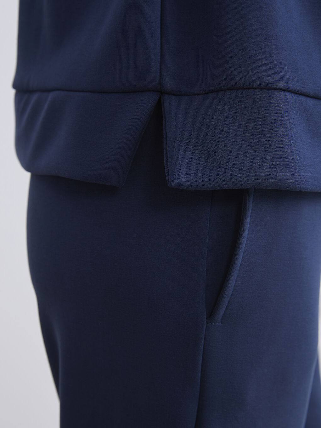 Lacivert Modal Karışımlı Oversize Kadın Sweatshirt-4