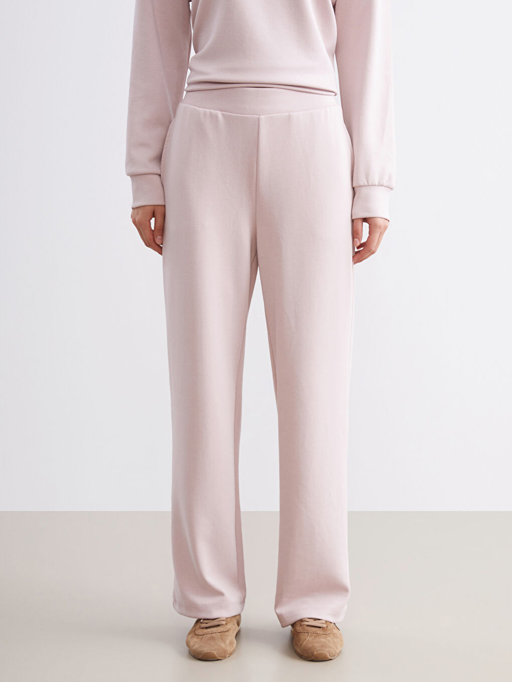 Lila Beli Lastikli Modal Karışımlı Kadın Eşofman Altı-3