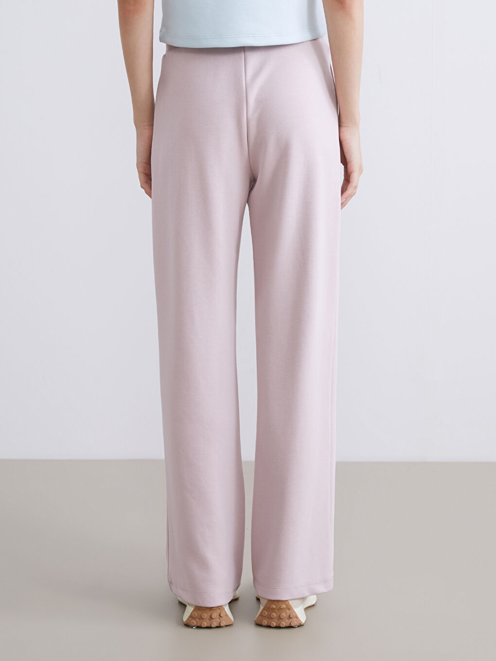 Lila Beli Lastikli Modal Karışımlı Kadın Eşofman Altı-6